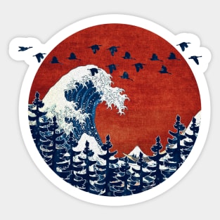 The Great Sunset Wave Sticker